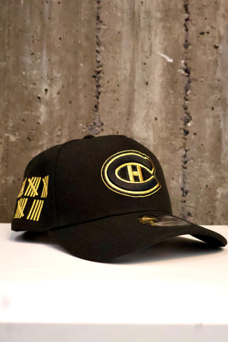 NEW ERA 9FORTY A-FRAME MONTREAL CANADIENS "BLACK/GOLD" 24 STANLEY CUPS BLACK UV