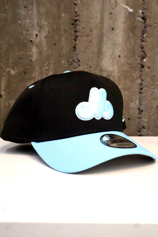 NEW ERA 9FORTY A-FRAME MESH MONTREAL EXPOS CLASSIC OG "BLACK/BLUE" GREY UV