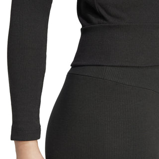 WOMEN'S ADIDAS BLACK ESSENTIALS RIBBED FULL-ZIP TRACK TP[ JD5905