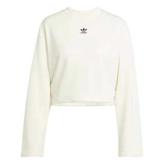 WOMEN'S ADIDAS WHITE ESSENTIALS WINTERIZED WIDE RIB LONGSLEEVE JV7456