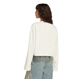 WOMEN'S ADIDAS WHITE ESSENTIALS WINTERIZED WIDE RIB LONGSLEEVE JV7456