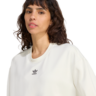 WOMEN'S ADIDAS WHITE ESSENTIALS WINTERIZED WIDE RIB LONGSLEEVE JV7456
