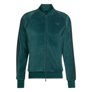 MEN'S ADIDAS SST ADICOLOR VELOUR TRACK TOP "AURORA IVY" JX1564