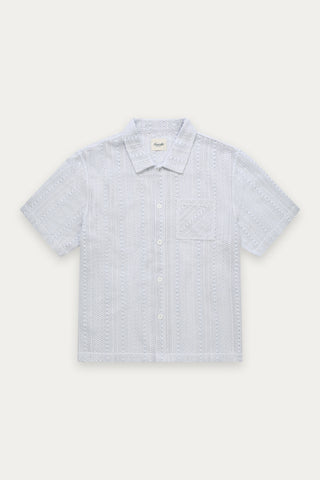 MEN'S KUWALLA TEE STRIPED BLUE CROCHET SHIRT KUL-0126-CS104