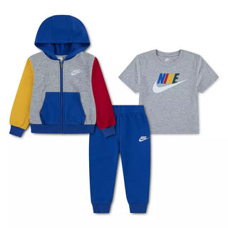 NIKE BOY 3 PIECE SET 'GREY/BLUE/RED' 76P282-U89
