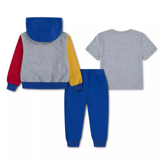 NIKE BOY 3 PIECE SET 'GREY/BLUE/RED' 76P282-U89