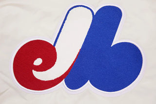 PRO STANDARD MONTREAL EXPOS RETRO CLASSIC RIB SATIN JACKET "EGGSHELL/ROYAL BLUE" LME635546-ERB