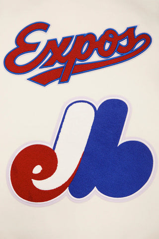 PRO STANDARD MONTREAL EXPOS RETRO CLASSIC RIB WOOL VARSITY JACKET "EGGSHELL/ROYAL BLUE" LME635547-ERB