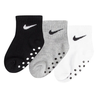 NIKE BABY NO-SLIP SOCKS 6-12MOS 'BLACK-GREY' MN0053-G0E