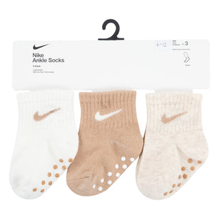 NIKE BABY NO-SLIP SOCKS 6-12MOS  'SAND' MN0053-W67