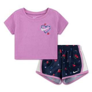 NIKE GIRLS CHERRY NK AOP TEMPO SET 'MIDNIGHT NAVY' 36N746-U90