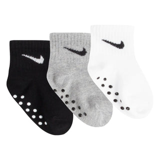 NIKE KIDS NO-SLIP SOCKS 12-24M 'WHITE-BLACK' NN0053-G0E