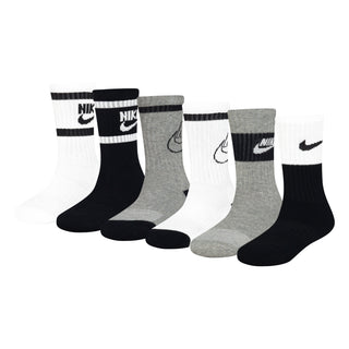 KIDS NIKE NSW RETRO 6-PACK CREW SOCKS 'WHITE' NN0543-001