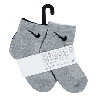 NIKE KIDS ANKLE SOCKS 6PACK 'WHITE/DARK GREY'  RN0372-W2F