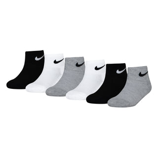 NIKE KIDS ANKLE SOCKS 6PACK 'WHITE/DARK GREY'  RN0372-W2F