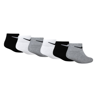 NIKE KIDS ANKLE SOCKS 6PACK 'WHITE/DARK GREY'  RN0372-W2F