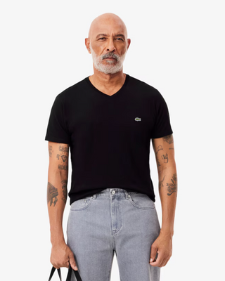 LACOSTE Men's Lightweight Pima Cotton V-Neck T-Shirt TH6710-52 031