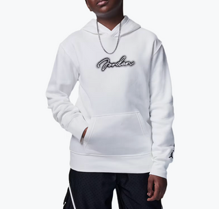 KID'S AIR JORDAN SCRIPT LOGO HOODIE WHITE 95D607-782