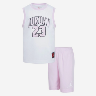 KIDS AIR JORDAN 23 JERSEY SET PINK/WHITE 35C919-A9Y