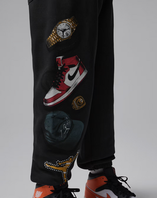 KIDS AIR JORDAN MIKE'S FLIGHT FLEECE PANT BLACK 95G375-G0T