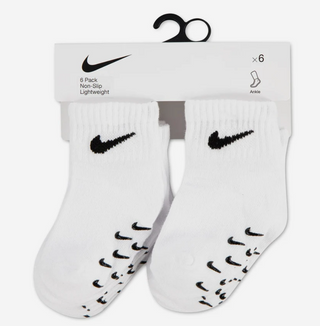 KID'S NIKE SWOOSH SOCK 6-PACK WHITE/BLACK 6-12M NN1410-001