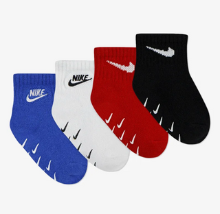 KID'S NIKE FUTURE SOCKS RED/WHT/BLUE/BLK 2-4 YEARS 4-PACK NN1270-U89