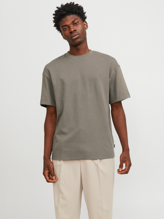 JACK&JONES JJEURBAN EDGE TEE "GREY/BUNGEE CORD" 12254412