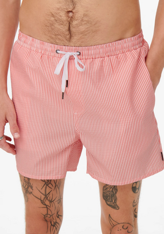 Short de bain en seersucker rayé ONLY & SONS Porcelain Rose 22021841
