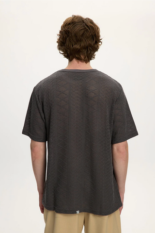 T-shirt en jersey au crochet en charbon KUL-0125-MRT607