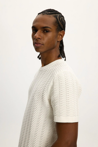 KUWALLA FLAT WHITE WAVE KNIT TEE KUL-0125-WKT704