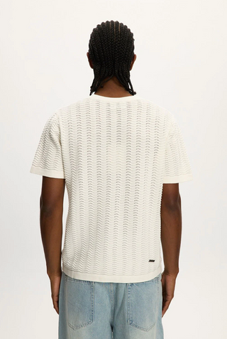 KUWALLA FLAT WHITE WAVE KNIT TEE KUL-0125-WKT704