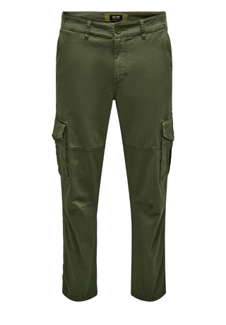 ONLY & SONS ONSDEAN TAPARED FIT CARGO PANTS "LICHEN GREEN" 22025431