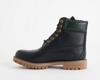 MEN'S TIMBERLAND PREMIUM 6 INCH LACE UP WATERPROOF BOOT "BLACK/DARK GREEN FULL GRAIN"  TB0A2P6WE-EQ1