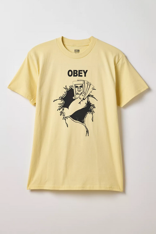 OBEY NOTHING CAN SAVE YOU GRAPHIC TEE "PALE YELLOW" 165264200