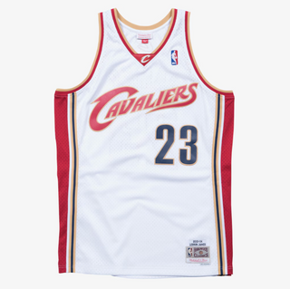 MITCHELL & NESS LEBRON JAMES CLEVELAND CAVALIERS 2003-04 WHITE SWINGMAN JERSEY