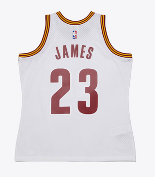 MITCHELL & NESS LEBRON JAMES CLEVELAND CAVALIERS 2015-16 WHITE SWINGMAN JERSEY