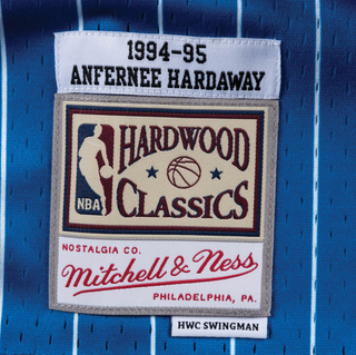 MITCHELL & NESS PENNY HARDAWAY ORLANDO MAGIC 1994-95 BLUE PIN STRIPE SWINGMAN JERSEY