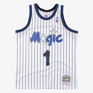 MITCHELL & NESS ANFERNEE PENNY HARDAWAY ORLANDO MAGIC 1993-94 WHITE PIN STRIPE SWINGMAN JERSEY