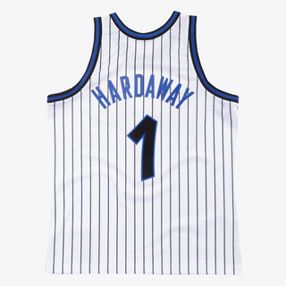 MITCHELL & NESS ANFERNEE PENNY HARDAWAY ORLANDO MAGIC 1993-94 WHITE PIN STRIPE SWINGMAN JERSEY