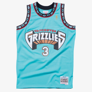 MITCHELL & NESS SHAREEF ABDUR-RAHIM VANCOUVER GRIZZLIES 1996-97 TURQOISE SWINGMAN JERSEY