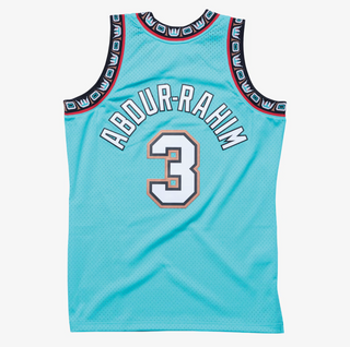 MITCHELL & NESS SHAREEF ABDUR-RAHIM VANCOUVER GRIZZLIES 1996-97 TURQOISE SWINGMAN JERSEY