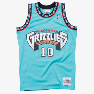 MITCHELL & NESS MIKE BIBBY VANCOUVER GRIZZLIES 1998-99 TURQOISE SWINGMAN JERSEY