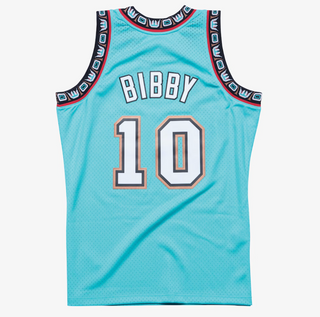 MITCHELL & NESS MIKE BIBBY VANCOUVER GRIZZLIES 1998-99 TURQOISE SWINGMAN JERSEY