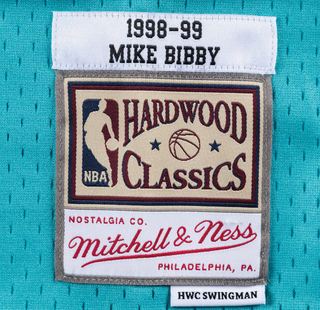 MITCHELL & NESS MIKE BIBBY VANCOUVER GRIZZLIES 1998-99 TURQOISE SWINGMAN JERSEY