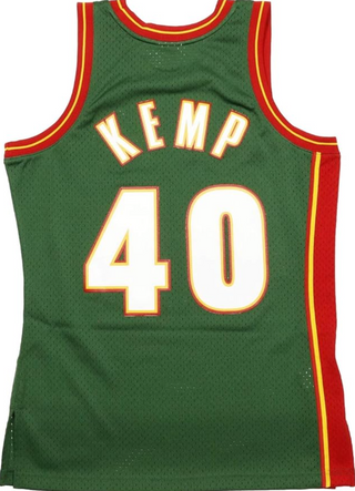 MITCHELL & NESS SHAWN KEMP SEATTLE SUPERSONICS 1995-96 GREEN SWINGMAN JERSEY