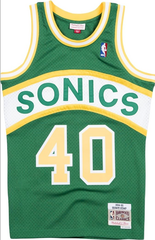 MITCHELL & NESS SHAWN KEMP SEATTLE SUPERSONICS 1994-95 WHITE SWINGMAN JERSEY