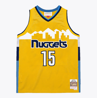 MITCHELL & NESS NIKOLA JOKIĆ DENVER NUGGETS 2017-18 YELLOW/BLUE SWINGMAN JERSEY
