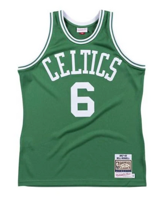 MITCHELL & NESS BILL RUSSELL BOSTON CELTICS 1962-63 GREEN SWINGMAN JERSEY