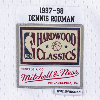 MITCHELL & NESS DENNIS RODMAN CHICAGO BULLS WHITE 1997-98 WHITE SWINGMAN JERSEY