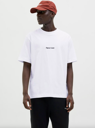 MEN'S JACK & JONES JORNORREBRO EMB BRIGHT WHITE TEE SS CREW NECK NOOS 12282892